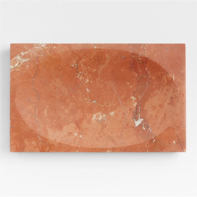 Rosa Marble Rectangle Board by Athena Calderone | Crate & Barrel | Crate & Barrel