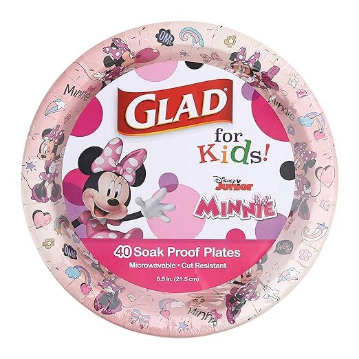 Glad for Kids Disney Mickey & Friends 8.5 Inch Paper Plates with Minnie Mouse Pink Polka Dots Des... | Amazon (US)