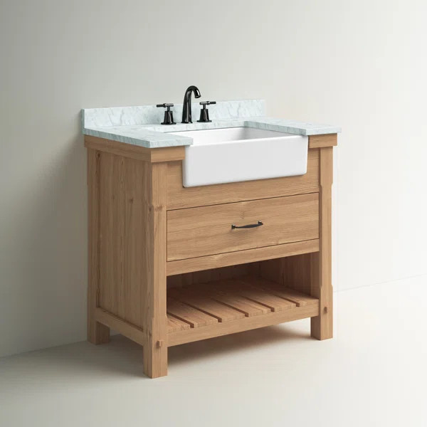 Kordell 36'' Free-standing Single Bathroom Vanity with Marble Vanity Top | Wayfair North America