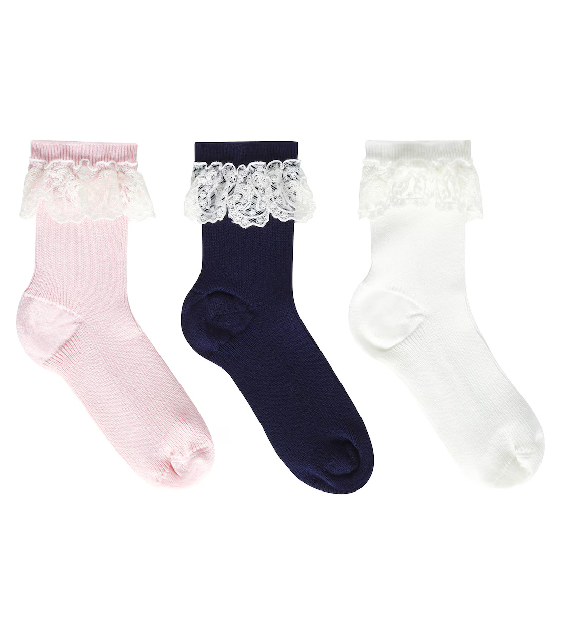Cotton-blend lace-trimmed socks | Mytheresa (US/CA)