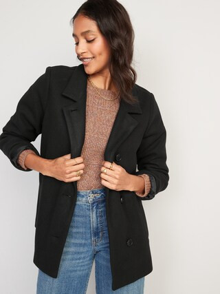 Soft-Brushed Button-Front Car Coat for Women | Old Navy (US)
