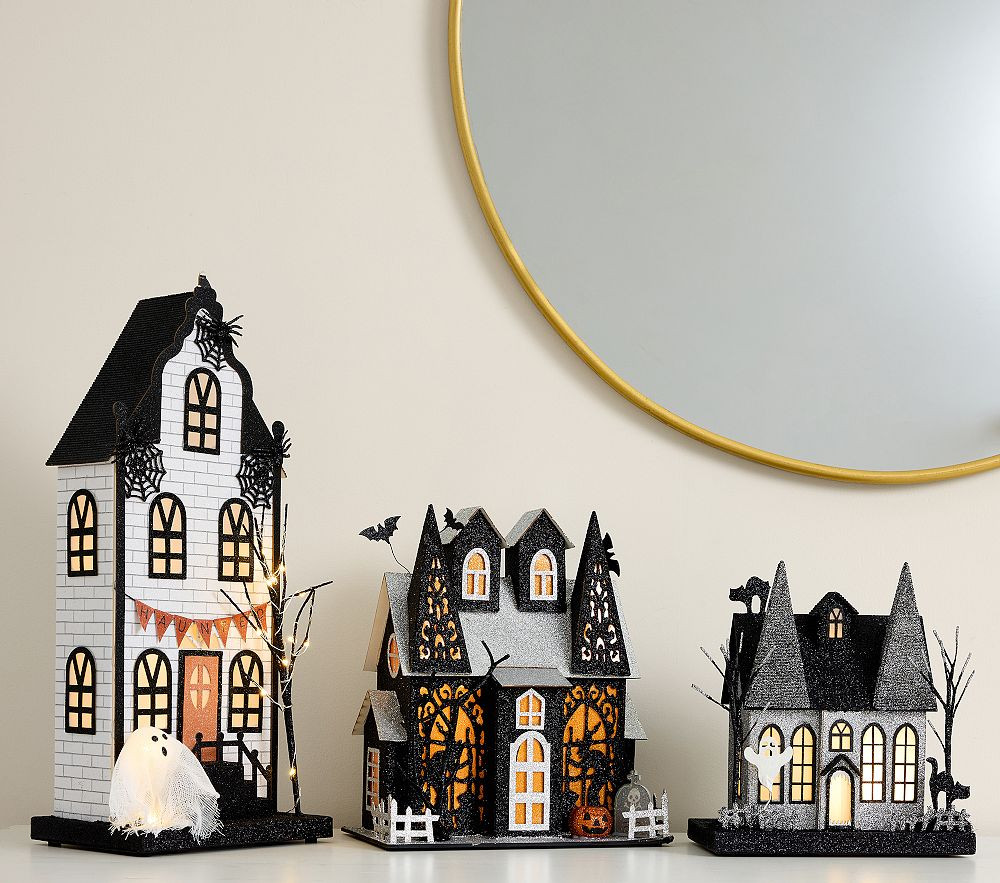 Light-Up Halloween Mantel Village | Pottery Barn Kids