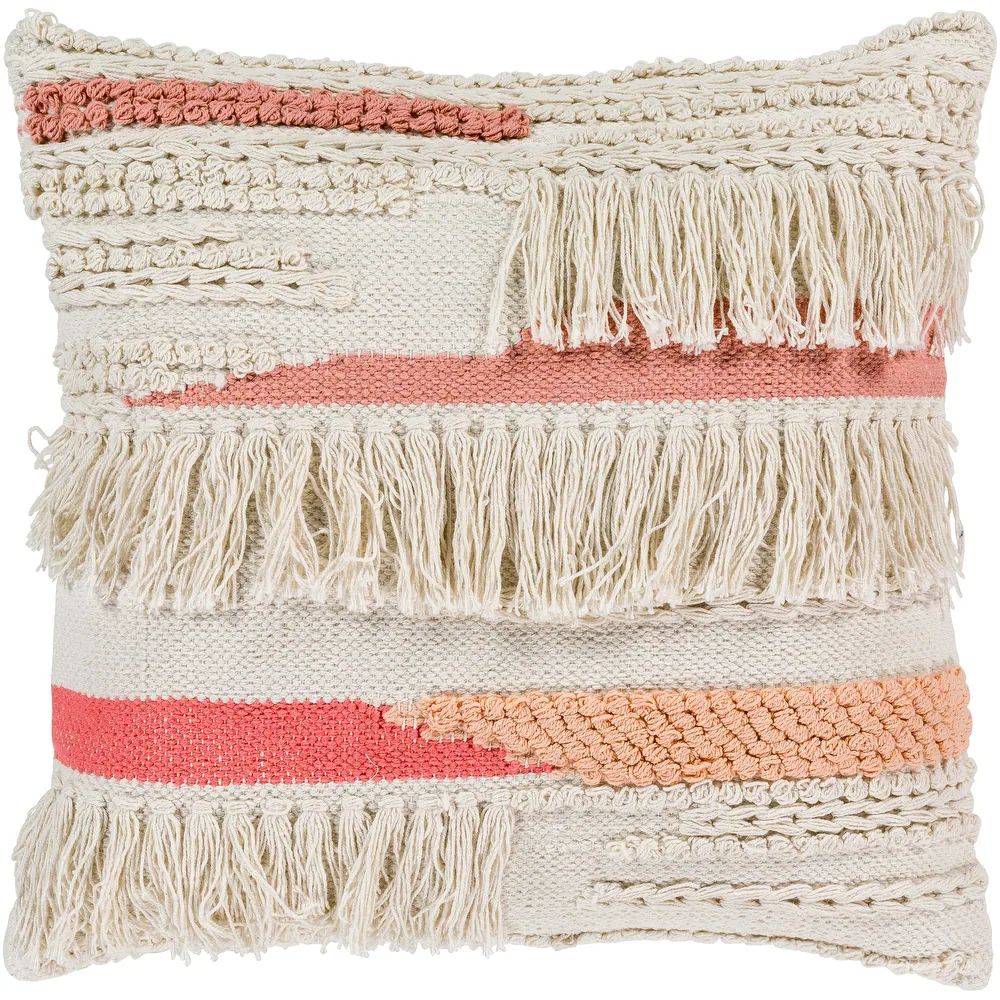 Malin Hand Woven Boho Fringe 20-inch Throw Pillow Cover | Bed Bath & Beyond