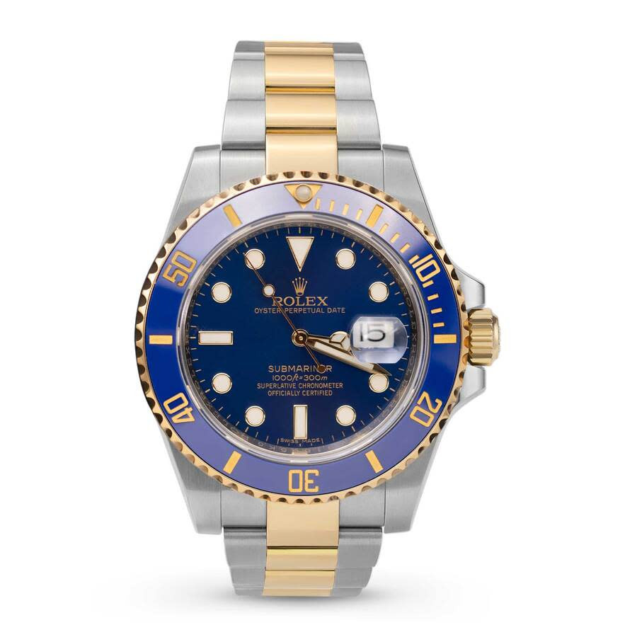 Pre-owned Rolex Submariner Date Automatic Chronometer Blue Dial Mens Watch 116613LB | Jomashop.com & JomaDeals.com