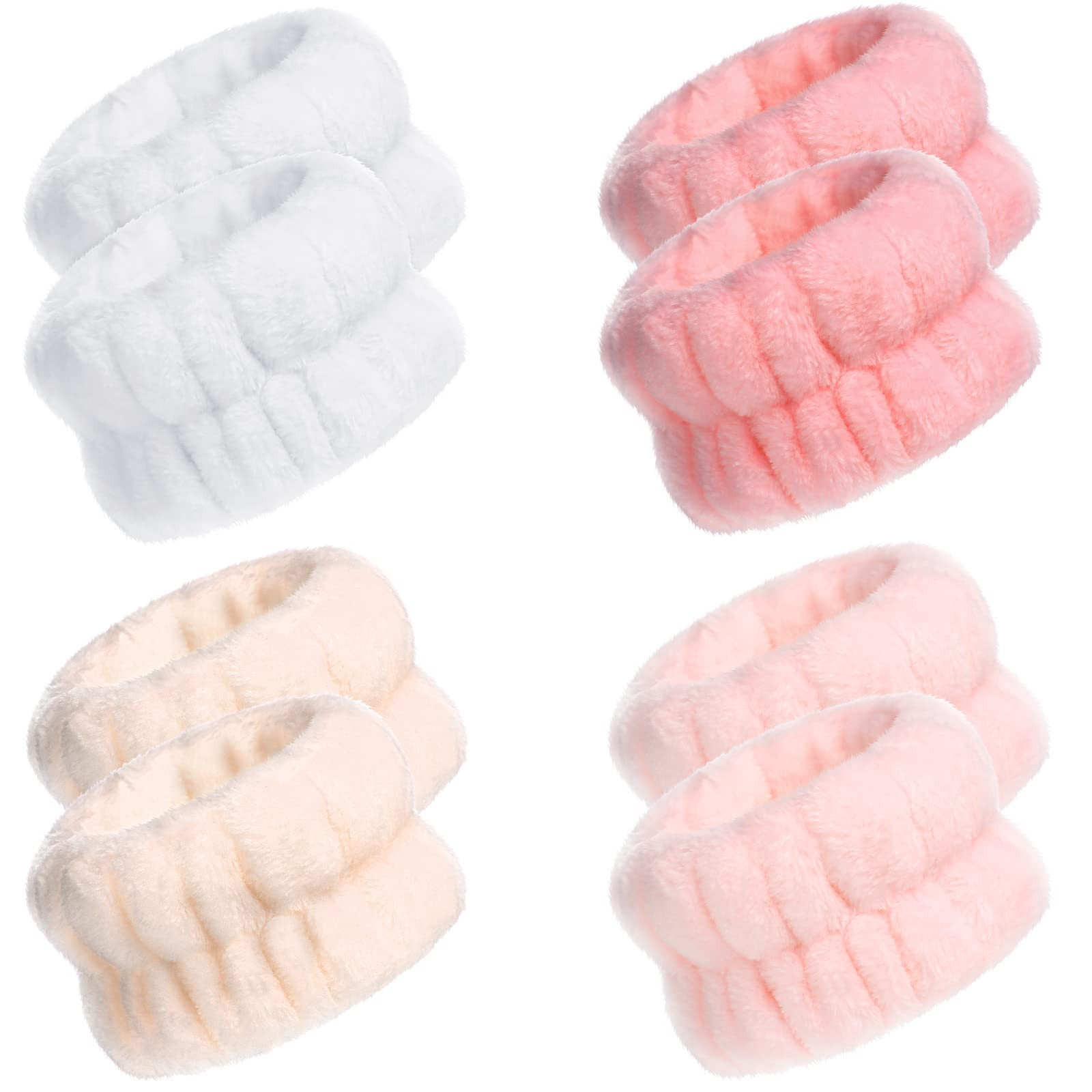 4 Pairs Wrist Spa Washband Microfiber Wrist Wash Towel Band Wristband Scrunchies for Washing Face Ab | Amazon (US)