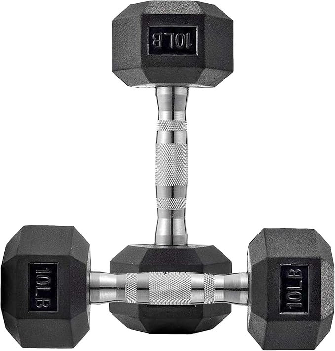 10 lb Dumbbell Set of 2, Hand Weights Neoprene Coated 10 Pound Weights Pair, Exercise Fitness Dum... | Amazon (US)