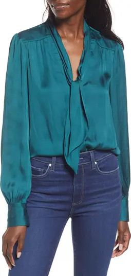 PAIGE Cleobelle Tie Neck Blouse | Nordstrom | Nordstrom