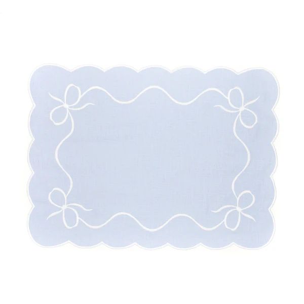 Bow 7/5 Placemat, Blue X White | The Avenue