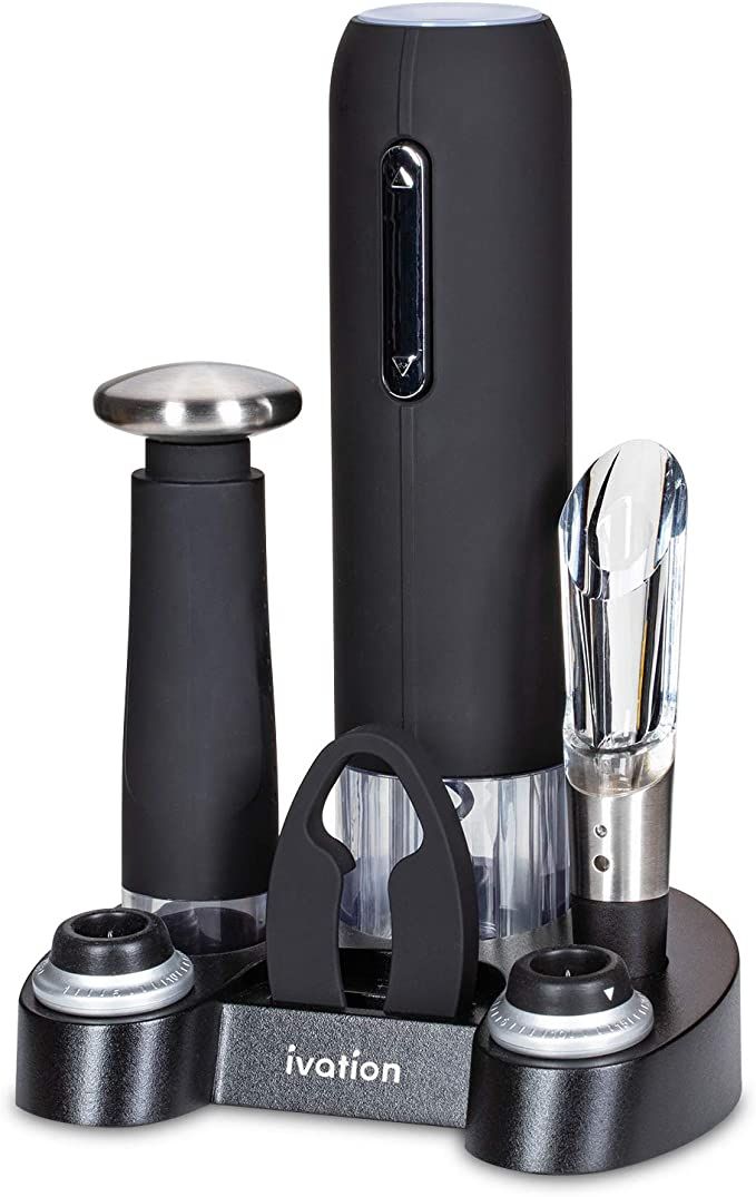 Ivation Wine Gift Set, Includes Electric Wine Bottle Opener, Wine Aerator, Vacuum Wine Preserver,... | Amazon (US)