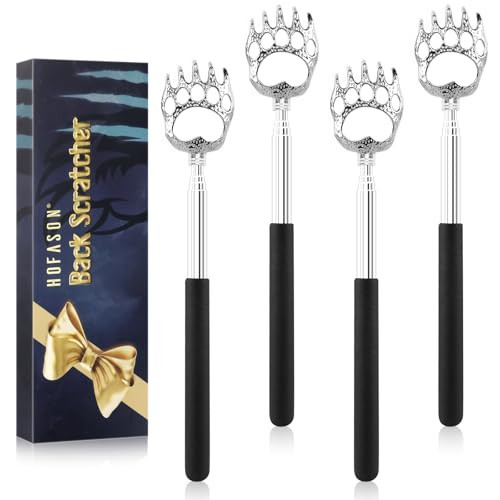 HOFASON 4 Pack Back Scratcher for Men Women, Fathers Day Dad Gifts for Dad/Husband/Grandpa, Christmas Stocking Stuffers for Men/Women/Adults, Novelty Idea Gifts Bear Claw Telescopic Back Scratcher | Amazon (US)