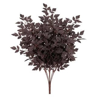 3.14 in. Purple Artificial Shrub Indoor/Outdoor Cimicifuga Plant 4-Pack Decorative Fall Leaf Bran... | The Home Depot