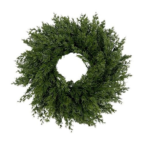 18" Pine Wreaths for Front Door,Christmas Cedar Wreath Greenery aound Year, DIY Large Artificial Greenery Christmas Outdoor Wreath for Porch,Window,Farmhouse,Home,Holiday,Hanging (Green, One Size) | Amazon (US)