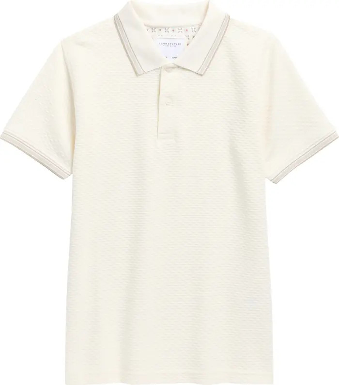 DENIM AND FLOWER Kids' Tipped Cotton Knit Polo | Nordstromrack | Nordstrom Rack