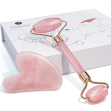 Jade Roller & Gua Sha, Face Roller, Facial Beauty Roller Skin Care Tools, BAIMEI Rose Quartz Mass... | Amazon (US)