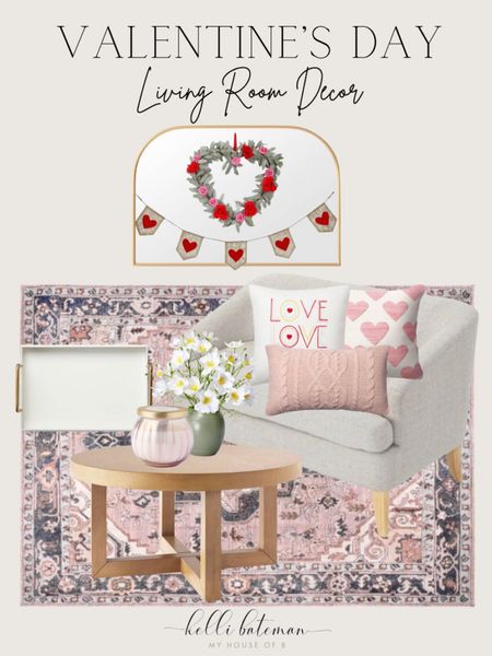 Living room decor with valentines decorations  

#LTKSeasonal #LTKhome #LTKFind