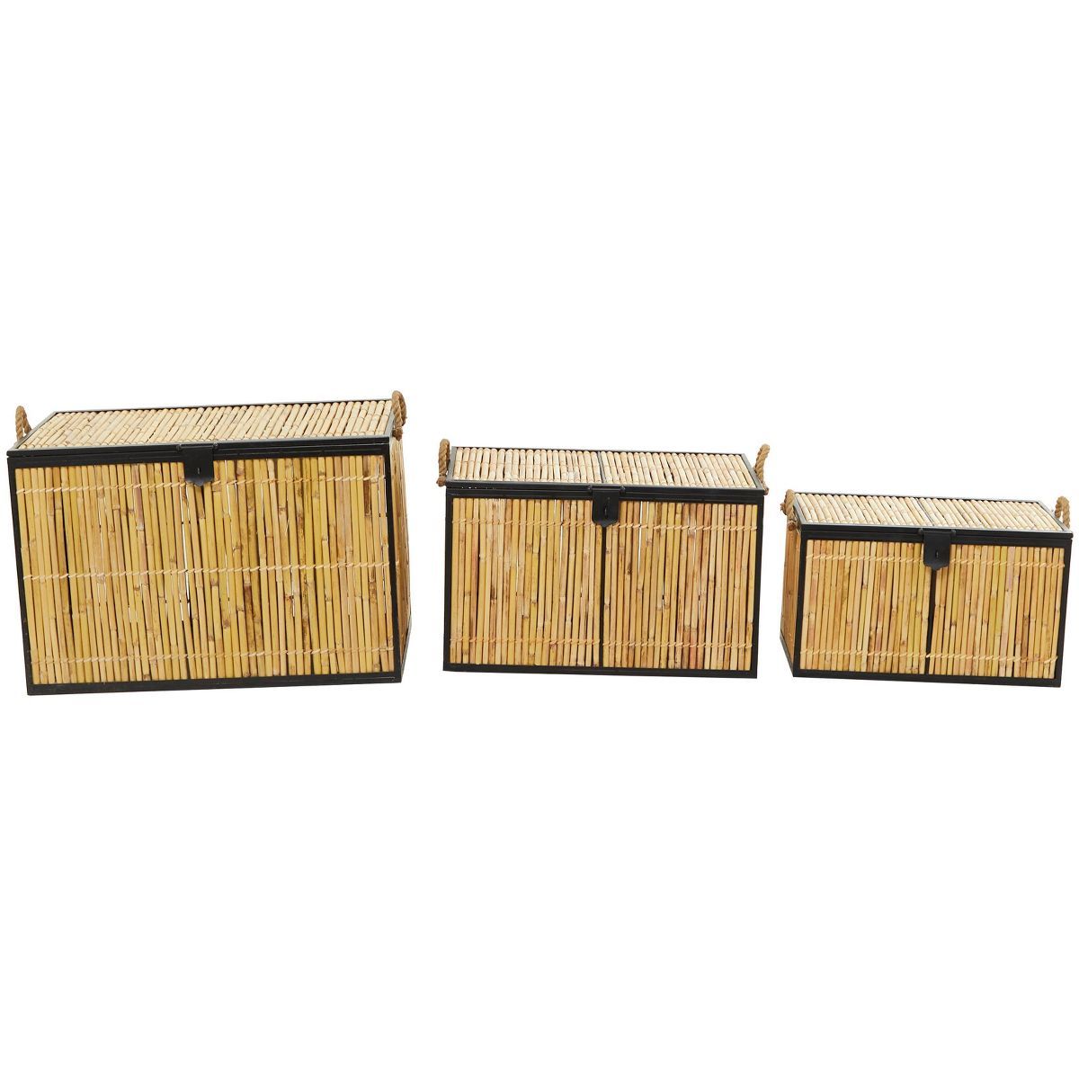 Set of 3 Natural Rattan Trunks Light Brown - Olivia & May | Target