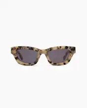 Jackie Polarized Acetate Sunglasses in White Tortoise with Grey Lens | Quince