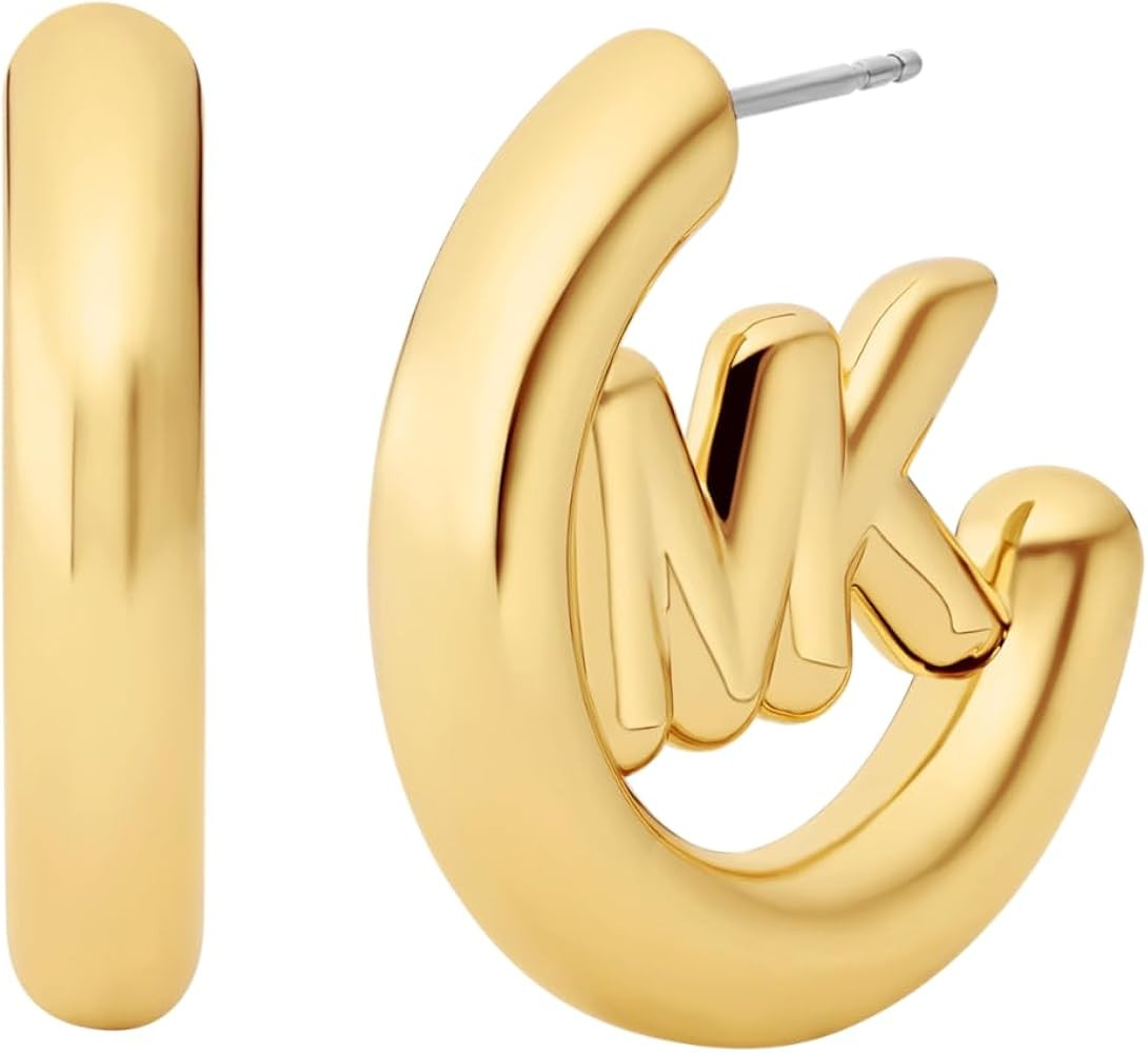 Michael Kors Women's Logo Hoop Earrings (Model: MKJ8509710) | Amazon (US)