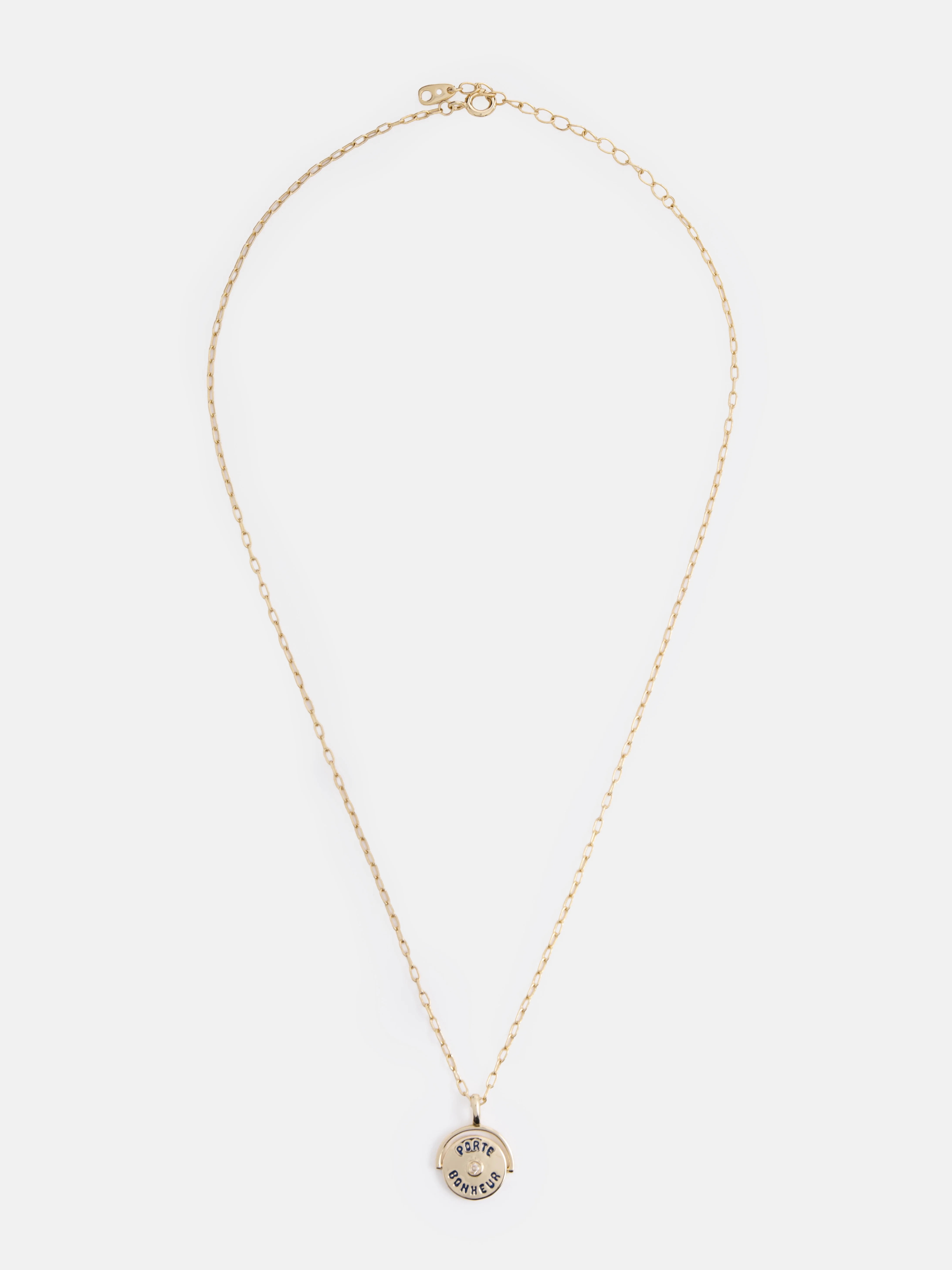 Free Assembly Women's Demi Fine 14K Gold Plated "Porte-Bonheur" Necklace with Cubic Zirconia, 16"... | Walmart (US)