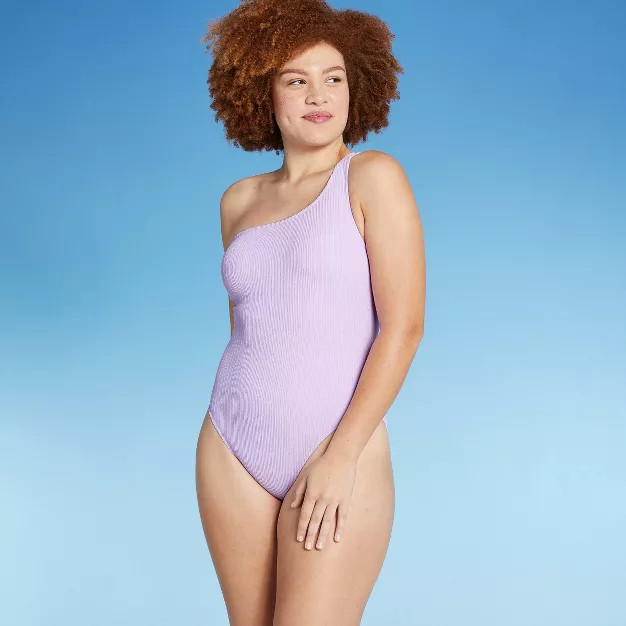 Juniors' Textured One Shoulder One Piece Swimsuit - Xhilaration™ | Target