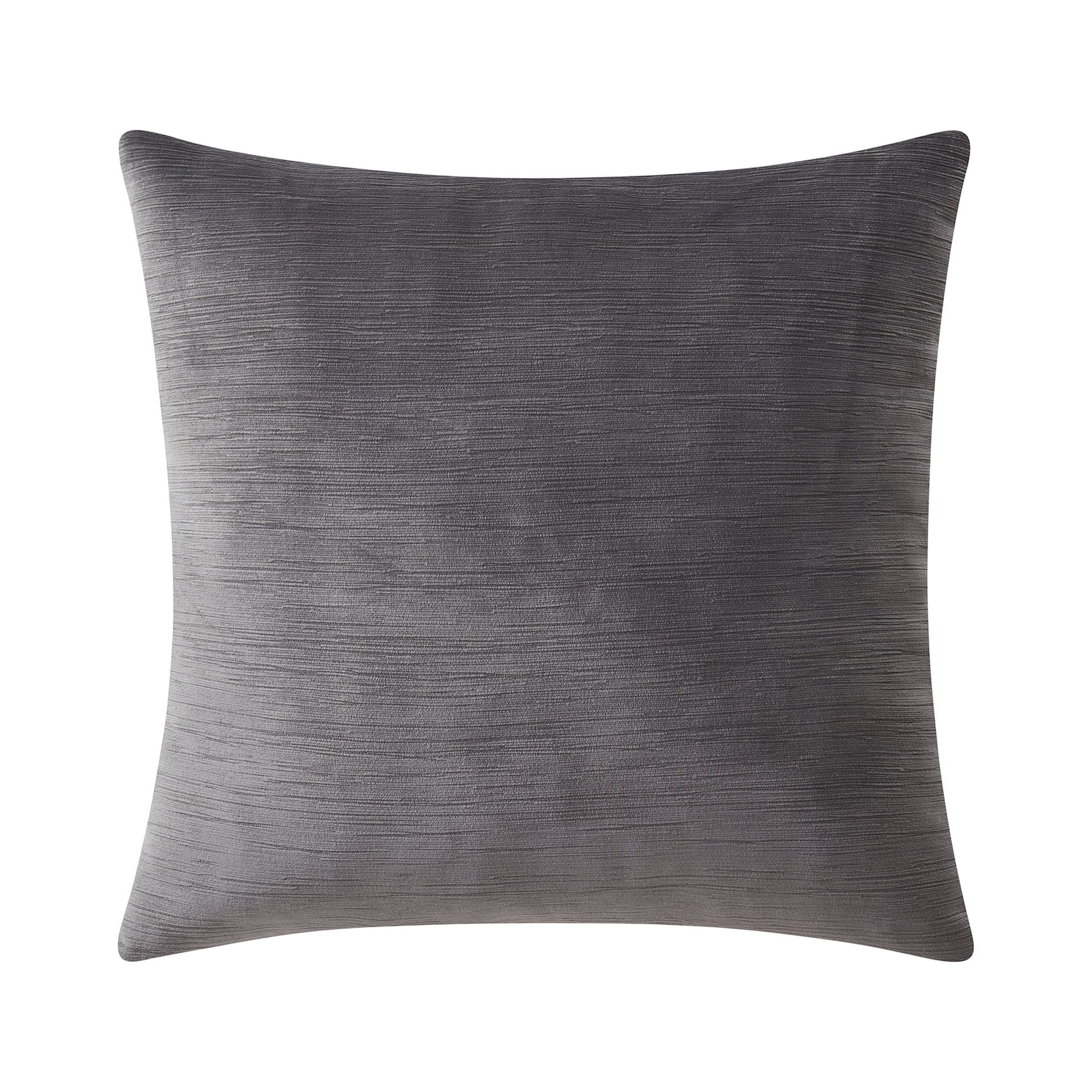 Mainstays 18" x 18" Grey Textured Velvet Polyester Decorative Pillow | Walmart (US)