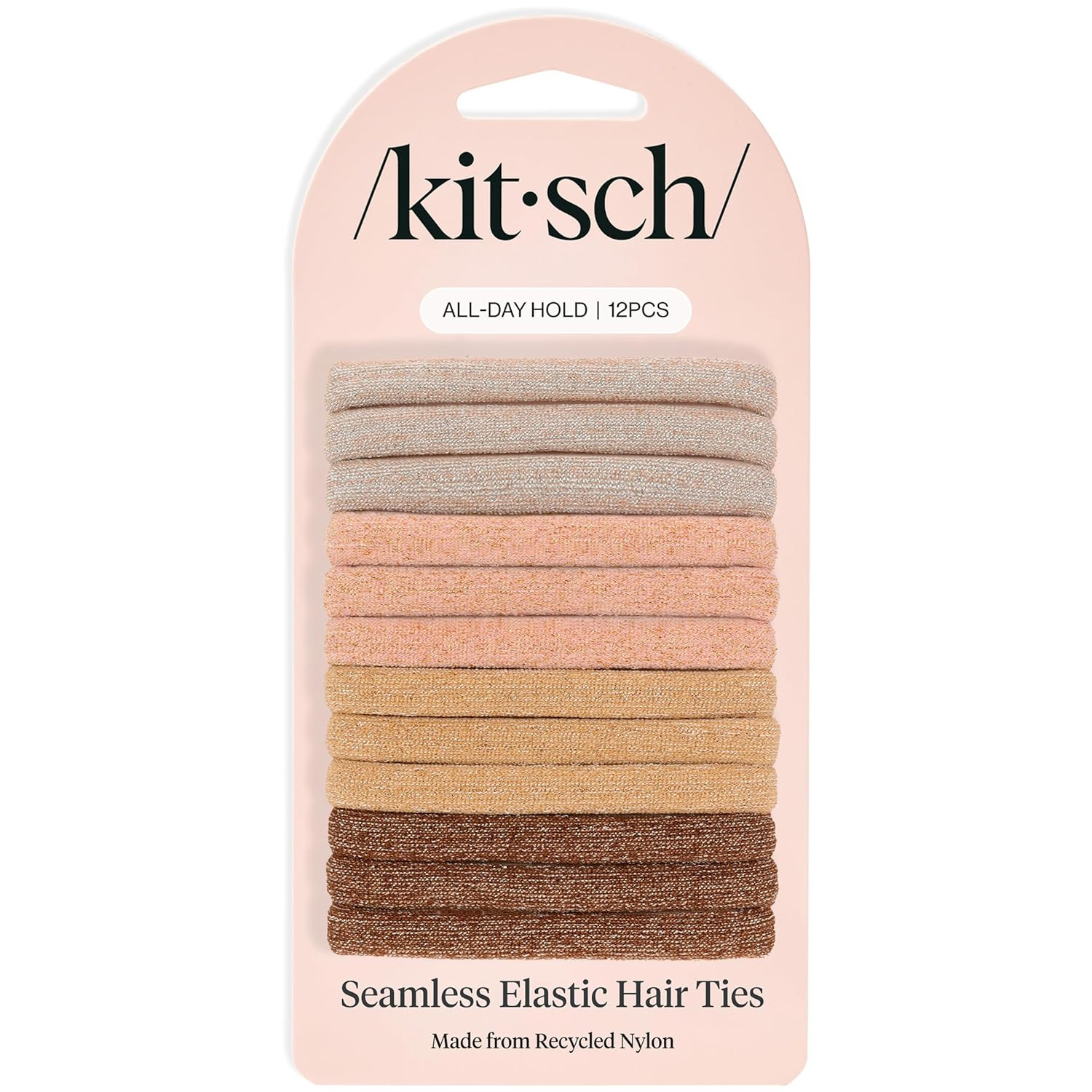 Kitsch Nylon Hair Ties No Damage - Stretchable Hair Bands for Strong All-Day Hold, Ponytail Holde... | Amazon (US)