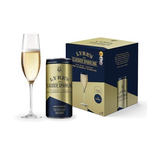 Lyre’s Classico 4-Pack, Non Alcoholic Sparkling Wine, Zero Proof Prosecco Alternative, Alcohol Free Drinks, Canned Mocktails, Ready to Drink, 45 Calories per Serve (8.45 Fl Oz x 4) | Amazon (US)