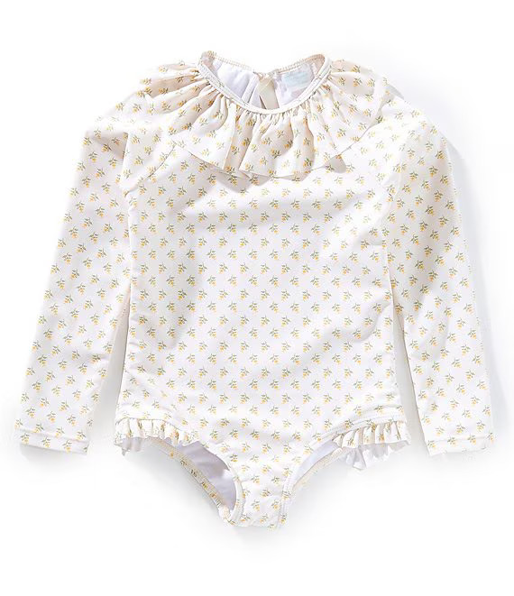 x Kristin Ellen Hockman Little Girls Greta Yellow Floral One-Piece Swimsuit | Dillard's