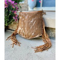 Cowhide Fringe Bag, Fringed Crossbody, Shoulder Bag with Leather Fringe, Fast Ship Gift, Boho Bag, Womens Purse | Etsy (US)