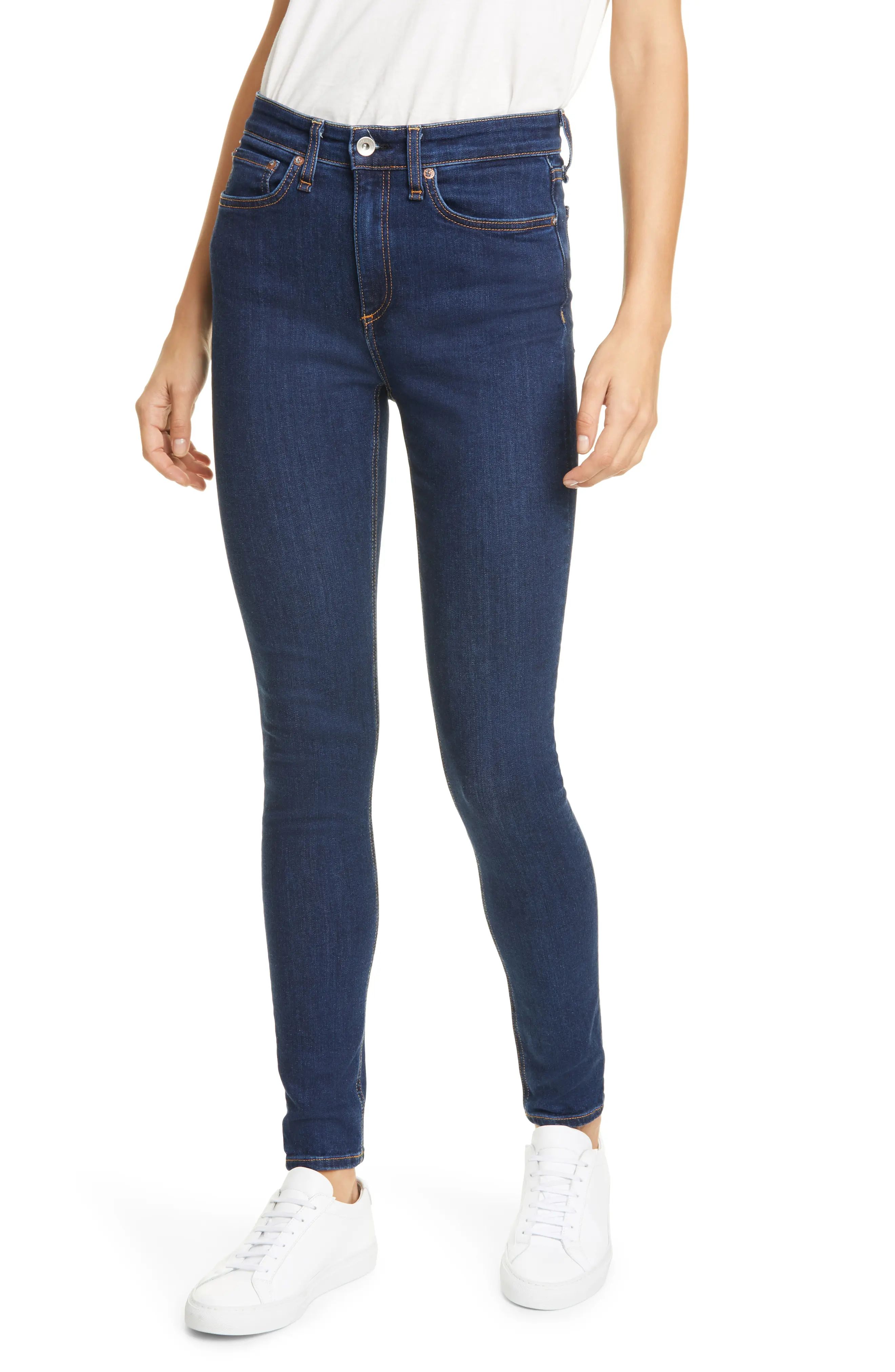 Women's Rag & Bone Nina High Waist Skinny Jeans, Size 23 - Blue | Nordstrom