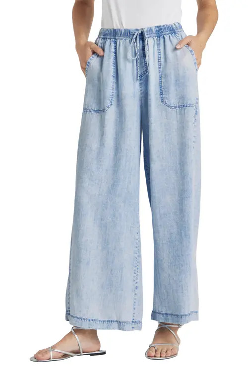 Splendid Angie Indigo Palazzo Pants in Bleached Indigo at Nordstrom, Size Medium | Nordstrom