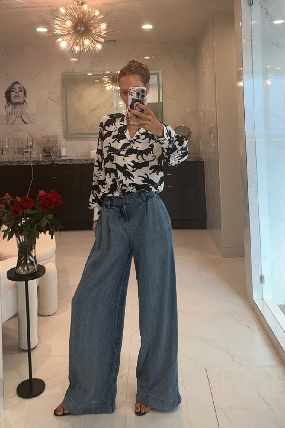 Loved styling these pants! 

#printedshirt #denimpants #widelegpants #denim #whiteandblack

#LTKstyletip #LTKSeasonal #LTKsalealert