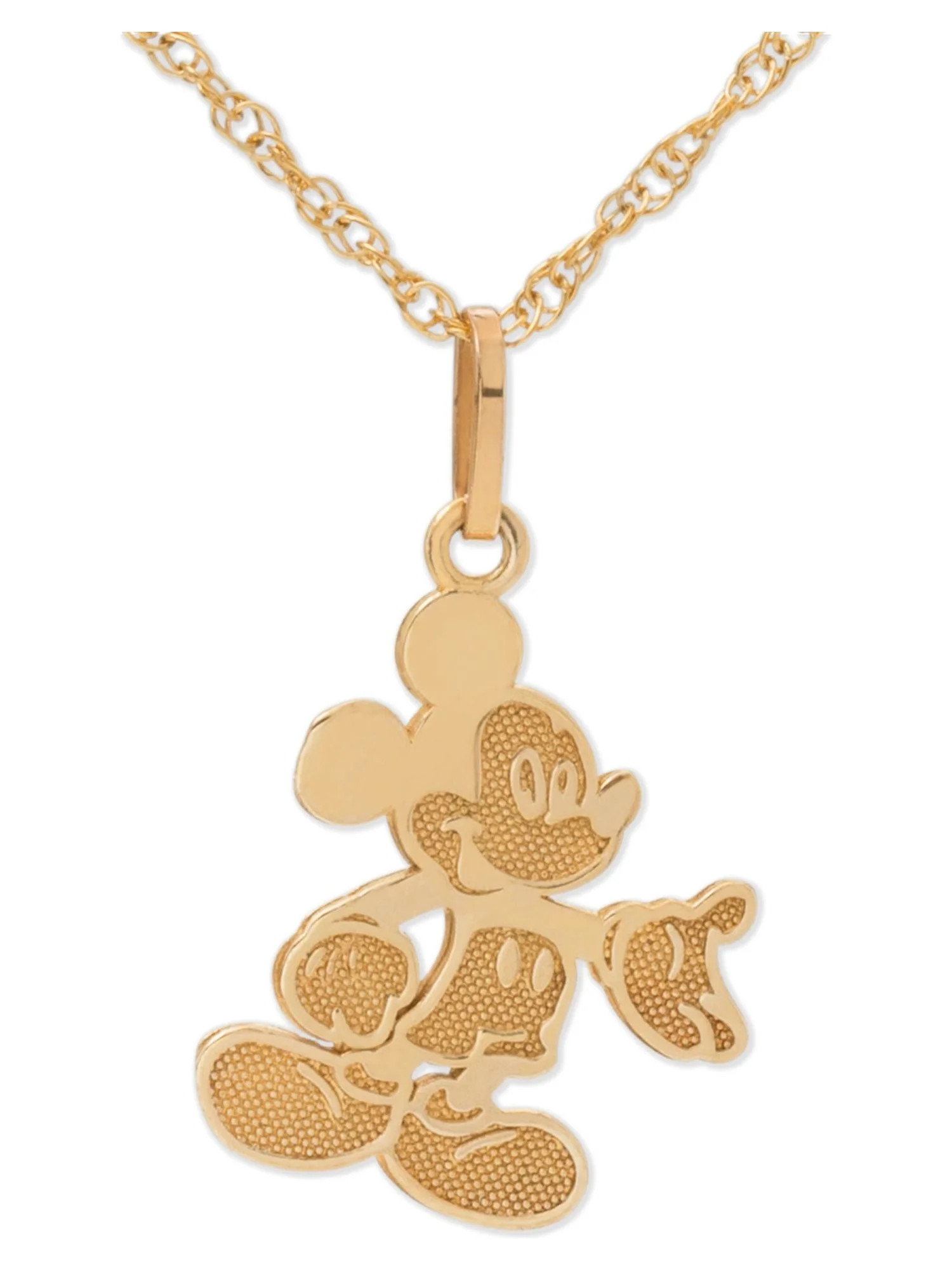 Disney Girls/Tween Mickey Mouse Ladies 10K Gold Pendant Necklace with Gold-Filled Chain | Walmart (US)
