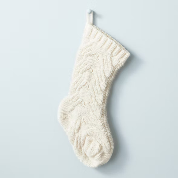 Chunky Cable Knit Stocking Sour Cream - Hearth & Hand™ with Magnolia | Target