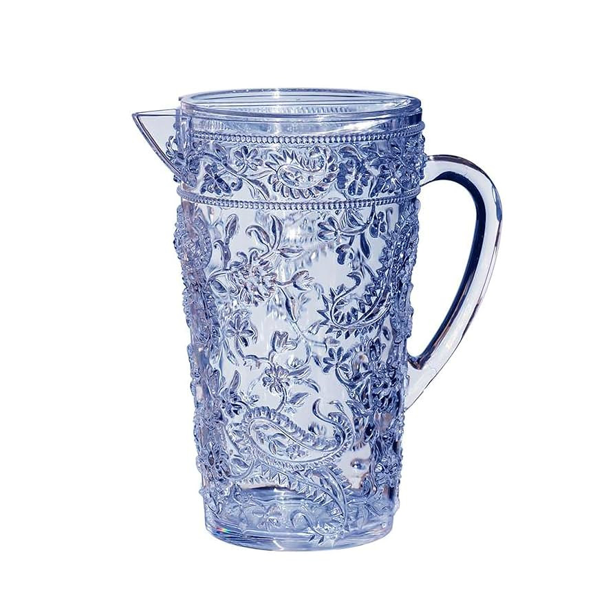 Leading Ware 2.5 Quarts Water Pitcher with Lid, Paisley Unbreakable Plastic Drink Pitcher, BPA Fr... | Amazon (US)
