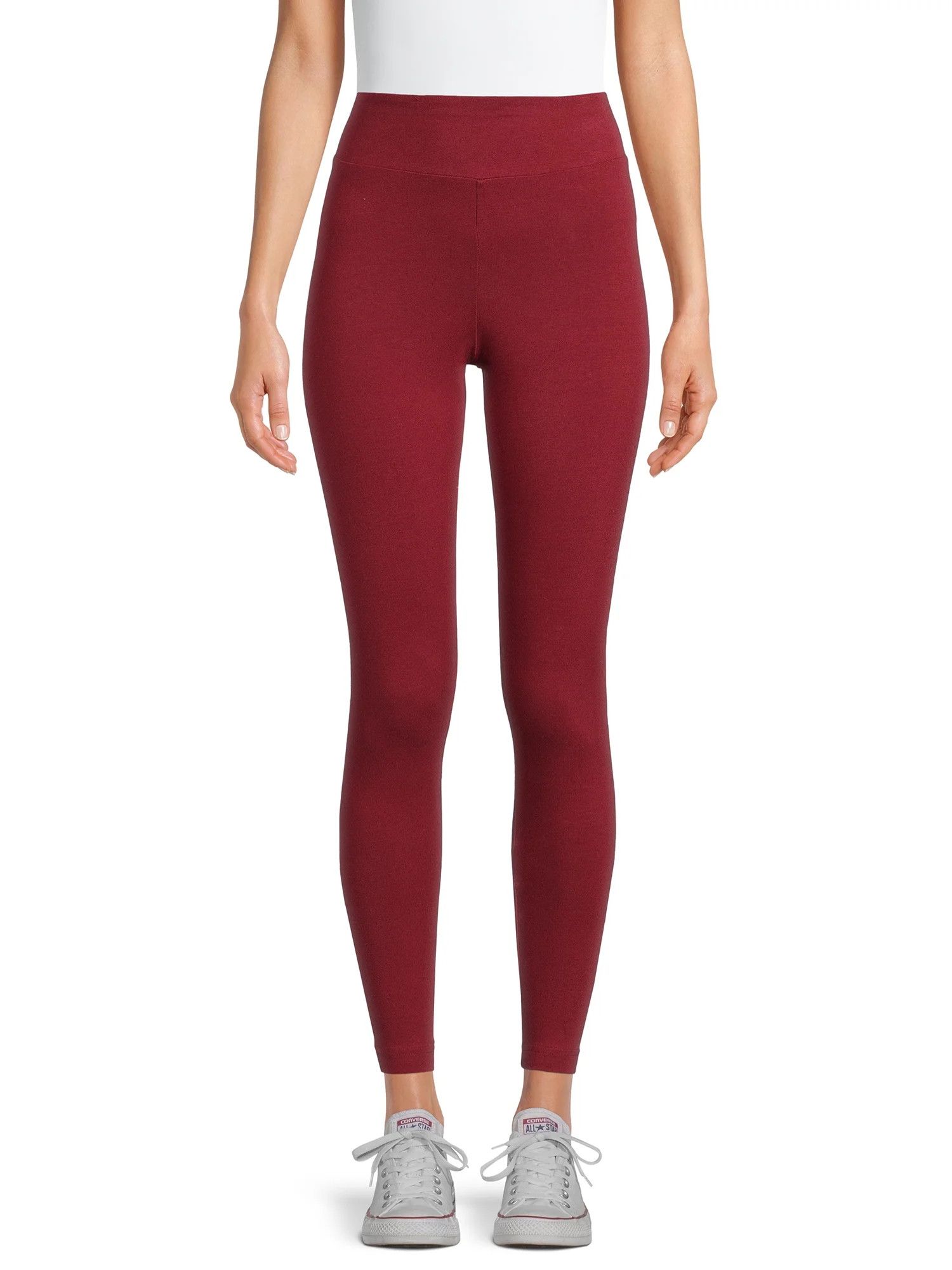 Time And Tru Women's High Rise Ankle Knit Leggings - Walmart.com | Walmart (US)