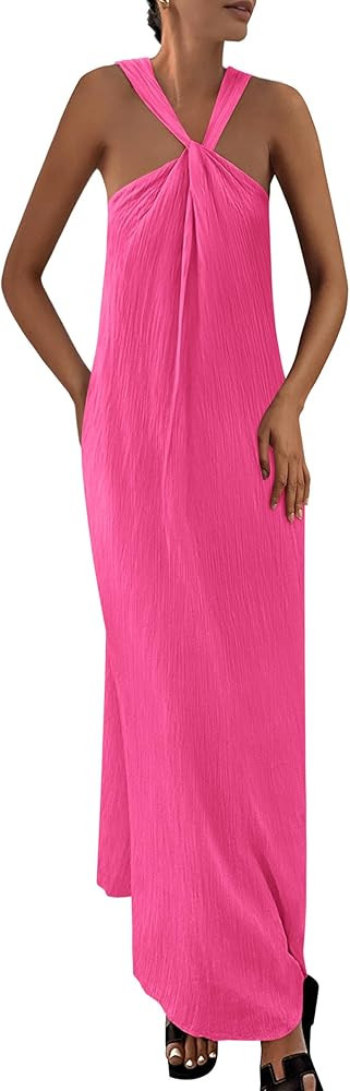 PRETTYGARDEN Womens 2025 Casual Long Summer Dresses Sleeveless Strappy Loose Flowy Beach Vacation... | Amazon (US)