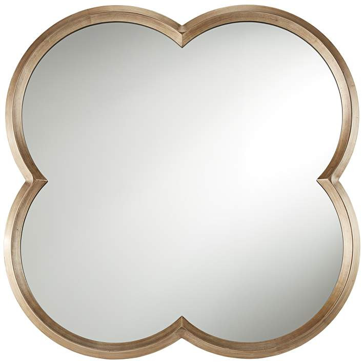Palazzo Gold 34 3/4" x 34 3/4" Clover Framed Wall Mirror | LampsPlus.com