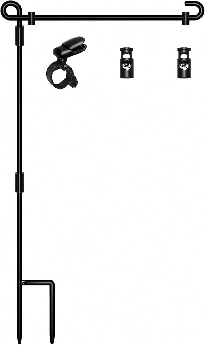 HOOSUN Garden Flag Stand,Premium Garden Flag Holder Pole Metal Powder-Coated Weather-Proof Paint ... | Amazon (US)