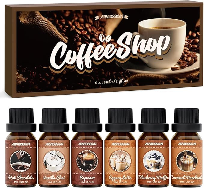 ARVIDSSON Coffee Fragrance Oils Set, Premium Essential Oils for Diffuser, Espresso, Vanilla Chai,... | Amazon (US)