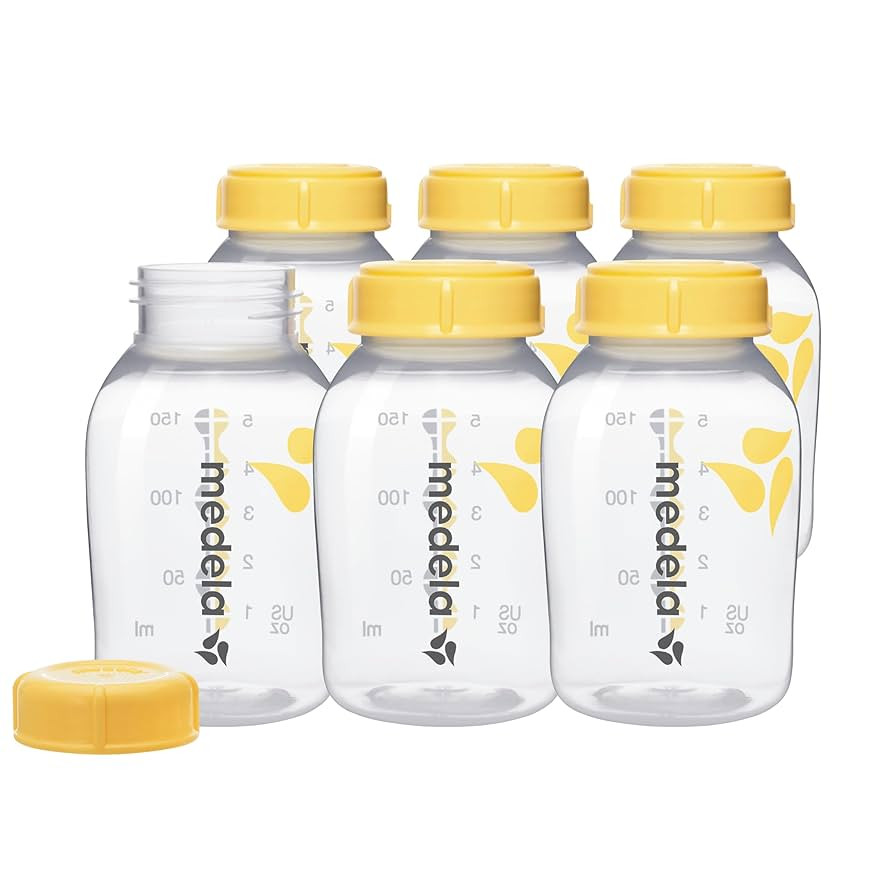 Medela Breast Milk Collection and Storage Bottles, BPA Free, 6 Pack, 5 Ounces, Compatible with Me... | Amazon (US)