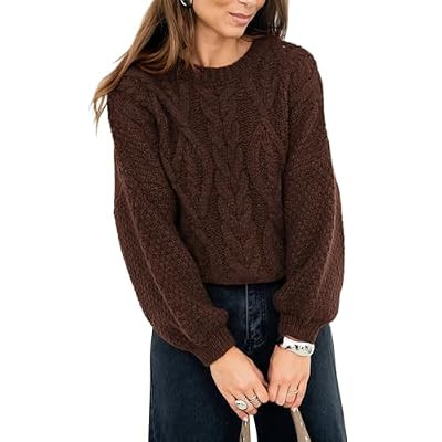 BTFBM Womens Sweaters Fall 2026 Oversized Sweater Pullover | Casual, Long Sleeve, Cable Knit,… | Amazon (US)