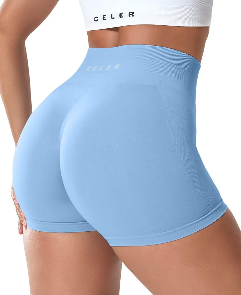 CELER Womens Workout Shorts Seamless Scrunch Butt Gym Shorts High Waisted Yoga Athletic Booty Sho... | Amazon (US)