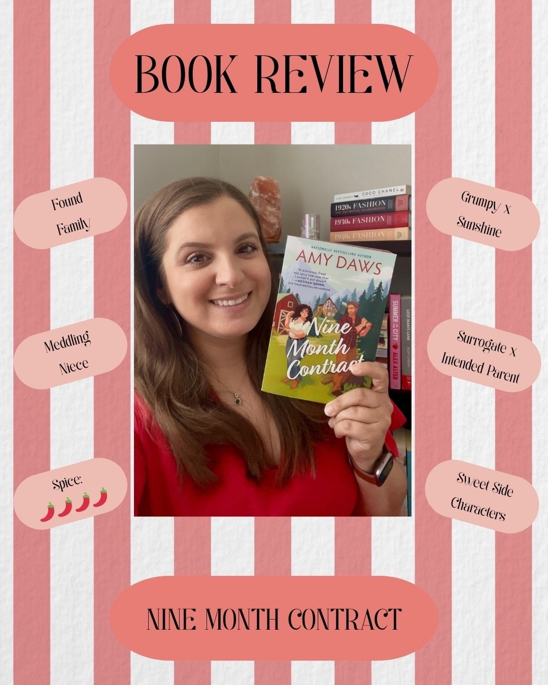 Nine Month Contract: 4.5 ⭐️

I didn’t expect to love this book as much as I did - it had a very unique plot and was my first time reading about a surrogate and the intended parent. The chemistry and banter between Wyatt and Trista started right away, and it was great to watch it develop. The story is definitely a slow burn, but the building chemistry made the romance even better. I also loved the size inclusivity representation. Trista is a curvy FMC, who, while a strong character, has body insecurities, which made her more relatable. It was great to watch her grow as a character in a realistic way. What I loved most had to be the strong family dynamic. The Fletchers are a family unit and love and care for each other immensely - it was sweet to see that and see how they immediately welcome Trista into the family while hardly knowing her.

I had such a good time with this one and I highly recommend it. I have already purchased book 2 and pre-ordered book 3. I feel like this series is going to get better and better with each story.

Read if You Like
🏔️ Surrogate x Intended Parent
🏔️ Grumpy x Sunshine
🏔️ Found Family
🏔️ Meddling Niece
🏔️ Sweet Side Characters

Summary:
More than anything, Wyatt wants to be a father and is seeking out a potential surrogate, but hasn’t found the perfect one to fit his needs. Trista is in desperate need of money to start an animal rescue and looks at surrogacy as a potential solution, only to consistently get turned down at every agency. Upon meeting Wyatt’s meddling and highly persuasive niece, Trista agrees to meet with Wyatt and discovers that she’s the perfect surrogate for him.

⭐️⭐️⭐️⭐️⭐️
Book Review, Nine Month Contract, Summer Reads, Book Recommendations, Found it On Amazon, Size Inclusivity, Plus Size, Book Recs, To Be Read, Must Read Romance, Slow Burn Romance, Book Lover, Romance Book Review 

#LTKFindsUnder50 #LTKHome #LTKPlusSize