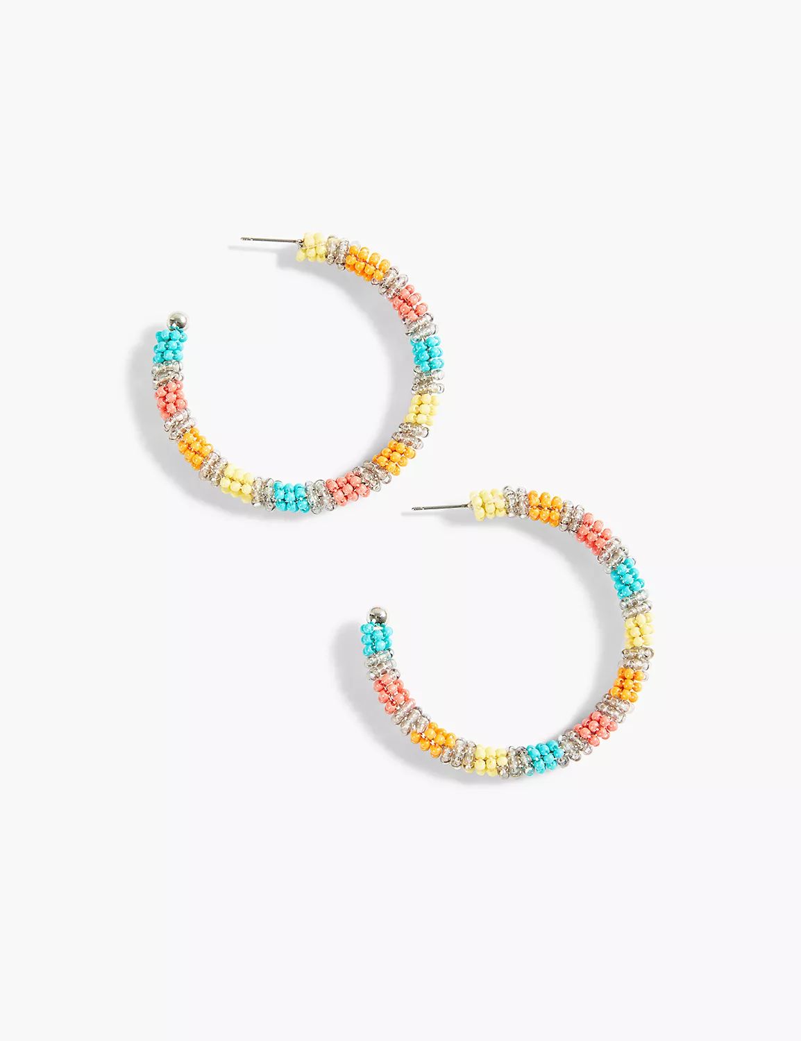 Colorblock Beaded Hoop Earrings | LaneBryant | Lane Bryant (US)