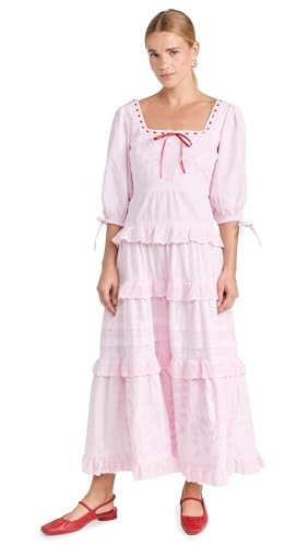 Damson Madder Women's Rebecca Bow Back Dress, Pink, 12 | Amazon (US)