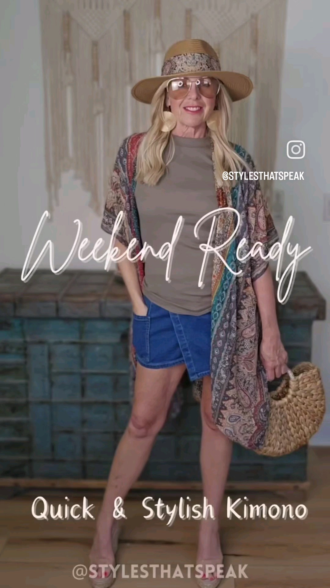 Kimonos are the quickest and most stylish add-on to a casual or drab outfit.  TJ Maxx has the cutest Kimono prints with match straw hat for under $20, and they sparkle!!For sizing reference: I'm 5'5 and wearing a one size fits many sparkly Kimono.Like It? 👀COMMENT "SHALL" and a shopping 🛒 link 🔗 will be sent to your DM -or- click the link on my bio.Follow me in the @LTK shopping app to shop this post and get my exclusive app-only-content!#ootd #womenstyle #styleinspo #fashion #kimono #casual #casualstyle #tjmaxx #maxxanista

#LTKOver40 #LTKFindsUnder50 #LTKWatchNow