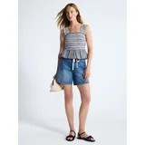 Free Assembly Women's and Women's Plus Smocked Cotton Tank Top with Peplum Hem, Sizes XS-4X | Walmart (US)