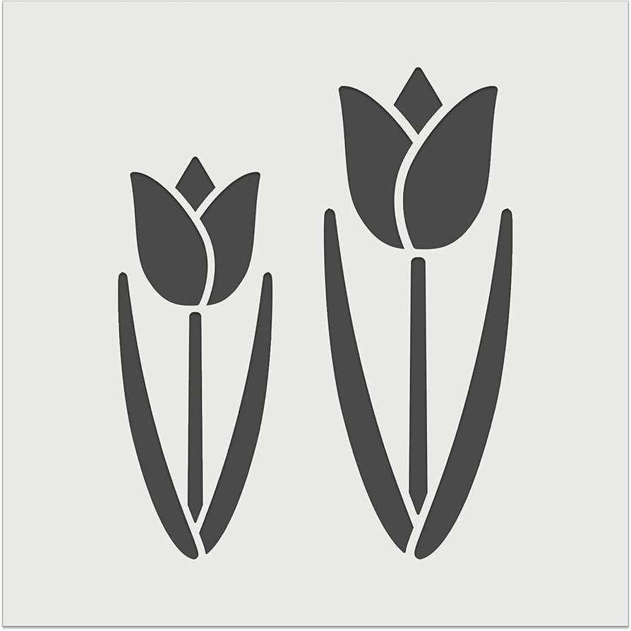 Tulip Pair Wall Cookie DIY Craft Reusable Stencil - 5.5 Inch | Amazon (US)