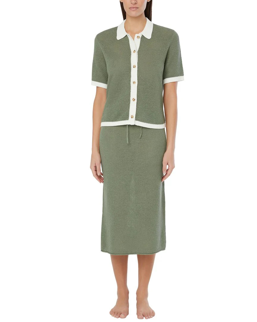 Onia Linen Knit Low Rise Midi Skirt | Shop Simon